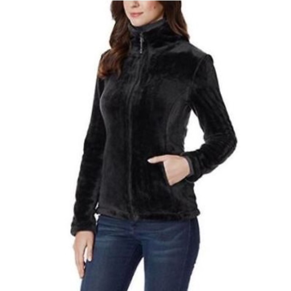 32 Degrees Heat Black Fleece Jacket Plush Faux Fur